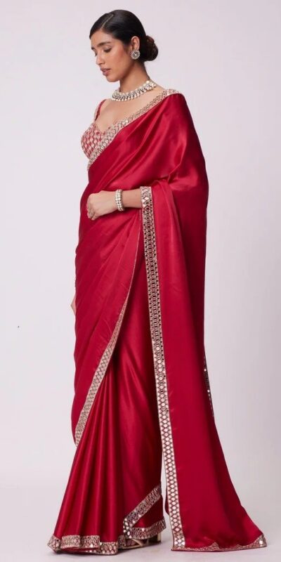 JR 637 Red Rangoli Silk Saree with Mirror Work & Embroidery Work. Exclusive Offer ₹1799. Delivery 4-6 Working Days. Shop now. | Sarees, Bollywood Sarees, Creative Sarees, Designer Sarees, Embroidered Sarees, Ethnic Saree, Modern Digital sarees, Party Wear Sarees