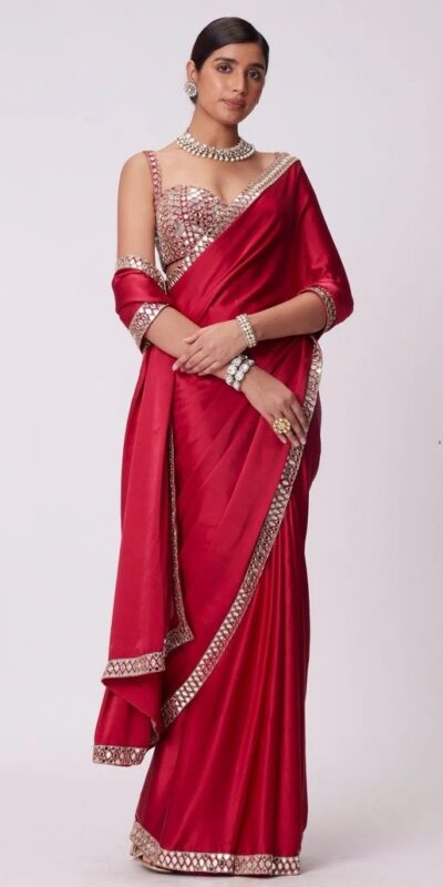 JR 637 Red Rangoli Silk Saree with Mirror Work & Embroidery Work. Exclusive Offer ₹1799. Delivery 4-6 Working Days. Shop now. | Sarees, Bollywood Sarees, Creative Sarees, Designer Sarees, Embroidered Sarees, Ethnic Saree, Modern Digital sarees, Party Wear Sarees