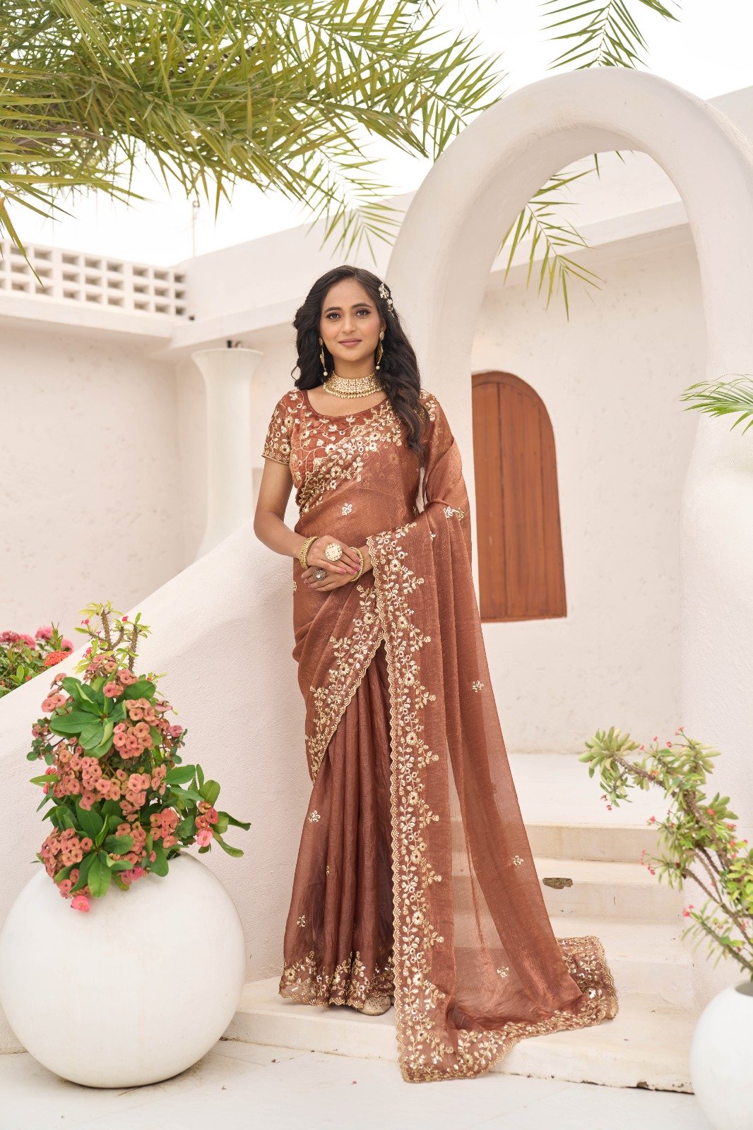JR 645 Rust Fandy chiffon Saree Perfect for Wedding, Party, Housewarming, Durga Puja, Traditional Day – . Special Price ₹1949. Delivery 4-6 Working Day | Sarees, Bollywood Sarees, Creative Sarees, Designer Sarees, Embroidered Sarees, Ethnic Saree, Modern Digital sarees, Party Wear Sarees