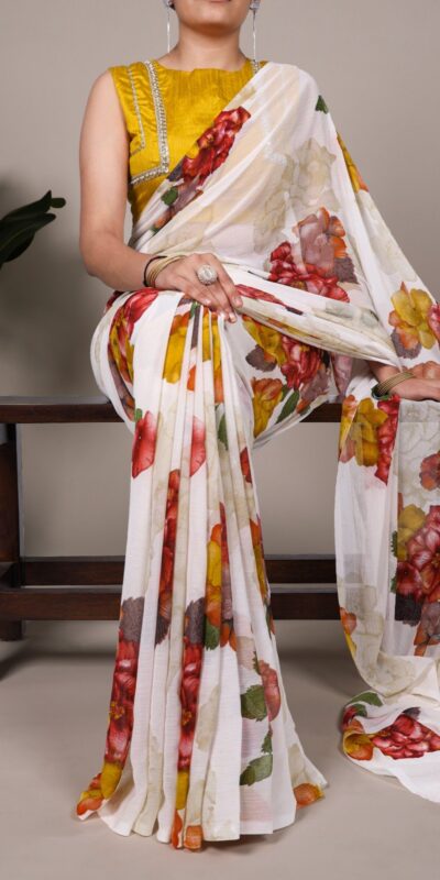 YNF 7009 White Chiffon Saree with Lace Work. Wedding, Party, Festive, Events, Exclusive Offer ₹1749. Delivery 4-6 Working Days. Shop now. | Sarees, Bollywood Sarees, Creative Sarees, Designer Sarees, Embroidered Sarees, Ethnic Saree, Modern Digital sarees, Party Wear Sarees