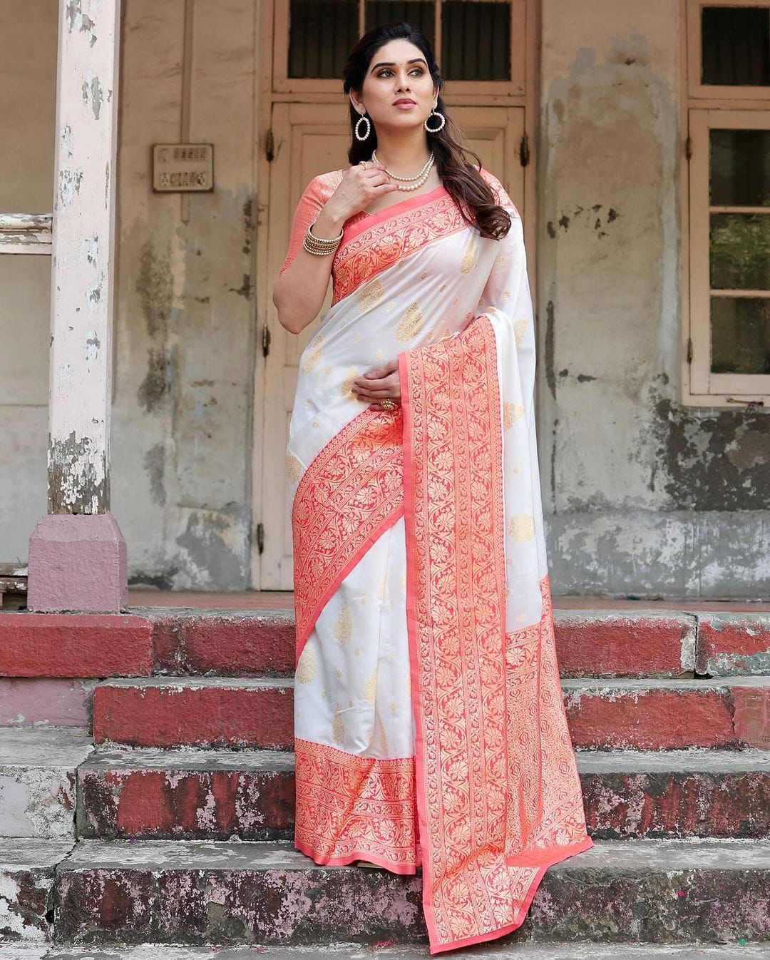 KPR 126 White in Red Soft Lichi Silk Designer Work Saree . Wedding, Party, Festive, Events, Affordable Price ₹1499. Delivery 4-6 Working Days. Shop now. | Sarees, Bollywood Sarees, Creative Sarees, Designer Sarees, Embroidered Sarees, Ethnic Saree, Modern Digital sarees, Party Wear Sarees