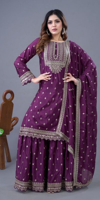 ZF 5006 Wine Color Chinon Silk Sequence Work Salwar Suit Casual, Wedding, Festive, Events . Expected DeliveryΒ 4-6 Working Days @2149/- onlyΒ Β Β | Jump Suits, Salwar suit, Casual Suits, Creative suits, Designer Suits, Palazzo Suits, Party Wear Suits, Patiala Suits, Straight Suits