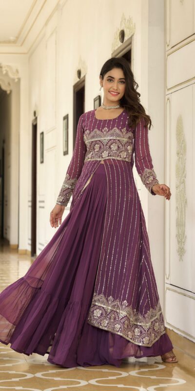 Ram 048 Wine Fox Georgette Lehenga Choli with Embroidery Work. Available at ₹2599 only. Delivery 4-6 Working Days. Shop now. | Lehenga, Bollywood Lehenga, Creative Lehenga, Designer Lehenga, Embroidered Lehenga, Party Wear Lehenga
