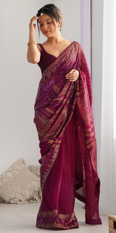 JR 626 Wine Georgette Saree Perfect for Wedding, Party, Eid, Anniversary, Diwali – . Special Price ₹1799. Delivery 4-6 Working Days. Shop now. | Sarees, Bollywood Sarees, Creative Sarees, Designer Sarees, Embroidered Sarees, Ethnic Saree, Modern Digital sarees, Party Wear Sarees