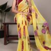 YNF 7009 Yellow Chiffon Saree with Lace Work. Wedding, Party, Festive, Events, Exclusive Offer ₹1749. Delivery 4-6 Working Days. Shop now. | Sarees, Bollywood Sarees, Creative Sarees, Designer Sarees, Embroidered Sarees, Ethnic Saree, Modern Digital sarees, Party Wear Sarees