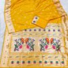 MB 2 Yellow Paithani Silk Saree with Lace Work & Zari Work. Introductory Price ₹2049. Delivery 4-6 Working Days. Shop now. | Sarees, Bollywood Sarees, Creative Sarees, Designer Sarees, Embroidered Sarees, Ethnic Saree, Modern Digital sarees, Party Wear Sarees