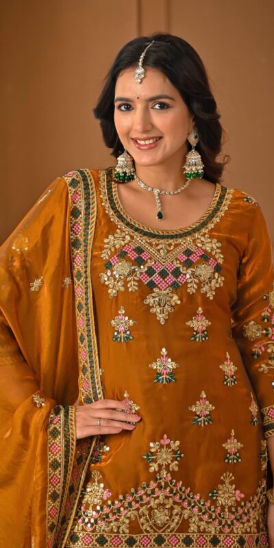 ND 5056 Brown Fandy Silk Salwar Suit with Embroidery Work. Wedding, Party, Festive, Events Now at just ₹2649. Delivery 4-6 Working Days. Shop now. | Jump Suits, Salwar suit, Casual Suits, Creative suits, Designer Suits, Palazzo Suits, Party Wear Suits, Patiala Suits, Straight Suits