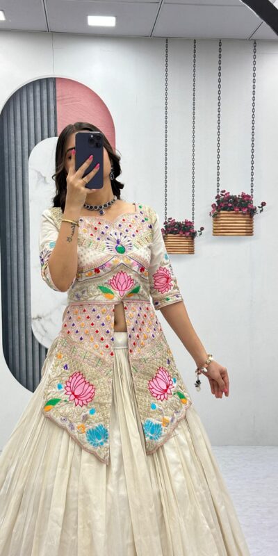 PC 557 Cream Simar Cosmos Lehenga Choli Perfect for Wedding, Party, Lohri, Baby Shower, Housewarming – . Introductory Price ₹2649. Delivery 4-6 Workin | Lehenga, Bollywood Lehenga, Creative Lehenga, Designer Lehenga, Embroidered Lehenga, Party Wear Lehenga