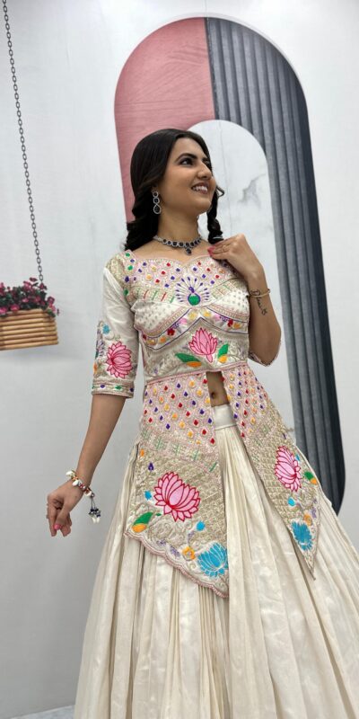 PC 557 Cream Simar Cosmos Lehenga Choli Perfect for Wedding, Party, Lohri, Baby Shower, Housewarming – . Introductory Price ₹2649. Delivery 4-6 Workin | Lehenga, Bollywood Lehenga, Creative Lehenga, Designer Lehenga, Embroidered Lehenga, Party Wear Lehenga