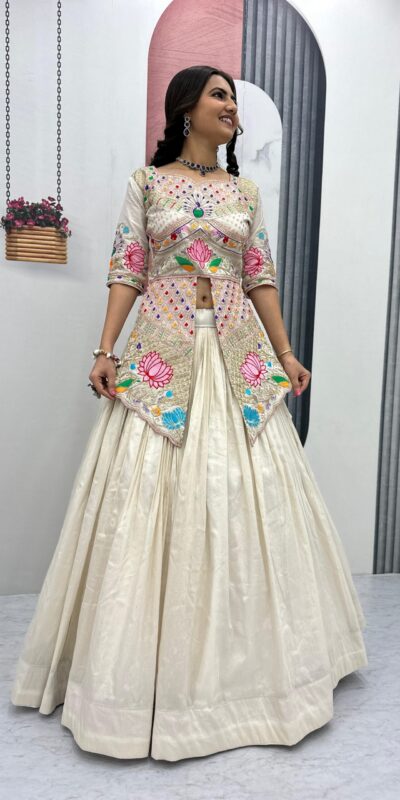 PC 557 Cream Simar Cosmos Lehenga Choli Perfect for Wedding, Party, Lohri, Baby Shower, Housewarming – . Introductory Price ₹2649. Delivery 4-6 Workin | Lehenga, Bollywood Lehenga, Creative Lehenga, Designer Lehenga, Embroidered Lehenga, Party Wear Lehenga