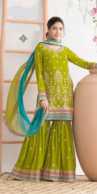 FC 726 Mahendi Chinon Salwar Suit Perfect for Wedding, Party, Ethnic Day, Makar Sankranti, Cultural Events – . Best Price ₹3049. Delivery 4-6 Working | Jump Suits, Salwar suit, Casual Suits, Creative suits, Designer Suits, Palazzo Suits, Party Wear Suits, Patiala Suits, Straight Suits