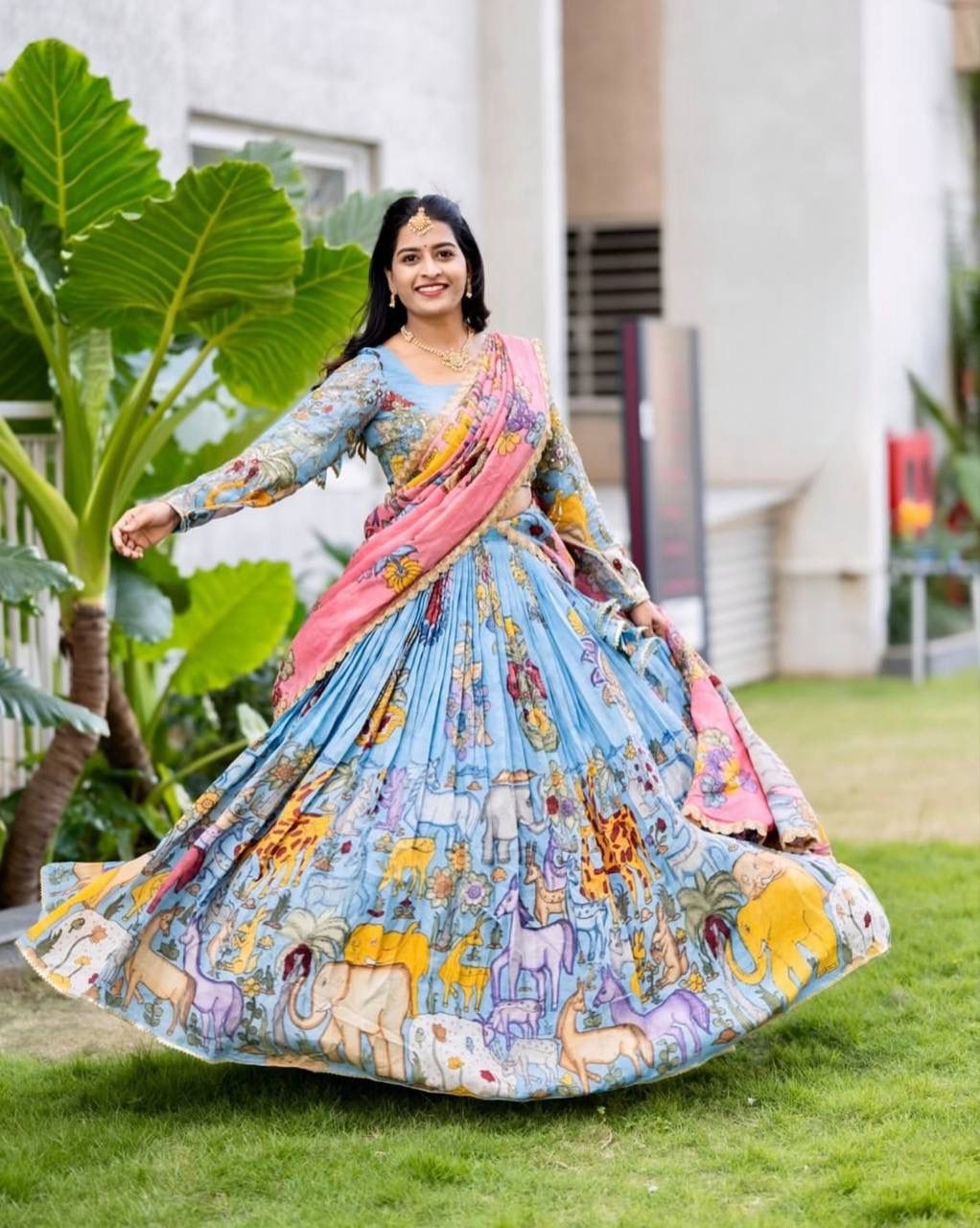 PC 546 Blue in Cotton. Kalamkari Print Lehenga Choli Wedding, Party, Festive, Events, Now at just ₹2099. Delivery 4-6 Working Days. Shop now. | Lehenga, Bollywood Lehenga, Creative Lehenga, Designer Lehenga, Embroidered Lehenga, Party Wear Lehenga