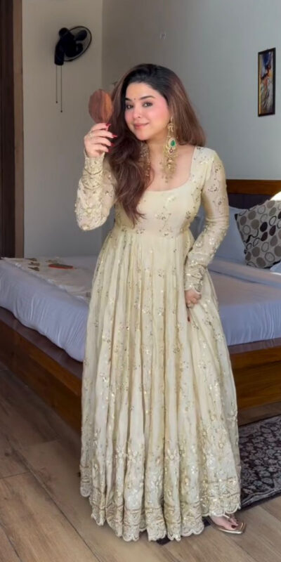 WW 1253 Cream Color Chinon Silk Sequence Lace Work Gown. Online Affordable Price ₹2549. Delivery 4-6 Working Days. Shop now. | Gowns, Bollywood Gowns, Creative Gowns, Designer Gowns, Embroidered Gowns, Party Wear Gowns