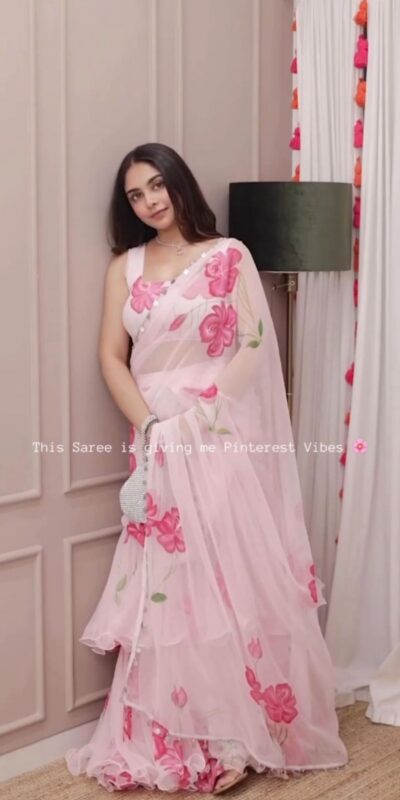 Baby Pink Premium Faux Georgette Saree BD 1805 Baby Pink with Digital Print. Now at just ₹2049. Delivery 4-6 Working Days. Shop now. | Sarees, Bollywood Sarees, Creative Sarees, Designer Sarees, Embroidered Sarees, Ethnic Saree, Modern Digital sarees, Party Wear Sarees
