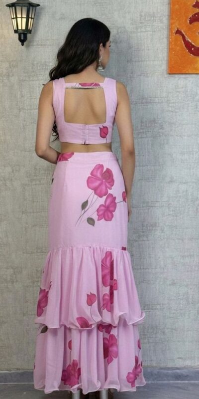 Baby Pink Premium Faux Georgette Saree BD 1805 Baby Pink with Digital Print. Now at just ₹2049. Delivery 4-6 Working Days. Shop now. | Sarees, Bollywood Sarees, Creative Sarees, Designer Sarees, Embroidered Sarees, Ethnic Saree, Modern Digital sarees, Party Wear Sarees