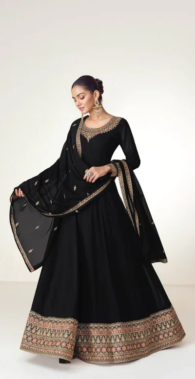 FC 10128 Black Color Blooming Georgette Embroidery Work Salwar Suit . Introductory Price ₹3449. Delivery 4-6 Working Days. Shop now. | Jump Suits, Salwar suit, Casual Suits, Creative suits, Designer Suits, Palazzo Suits, Party Wear Suits, Patiala Suits, Straight Suits
