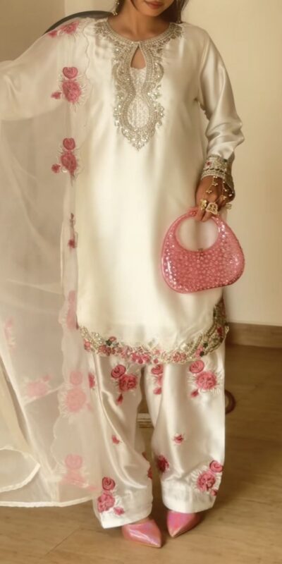 MD 3081 Off White Japan Satin Salwar Suit Perfect for Wedding, Party, Durga Puja, Traditional Day, Temple Visit – . Introductory Price ₹2549. Deli | Jump Suits, Salwar suit, Casual Suits, Creative suits, Designer Suits, Palazzo Suits, Party Wear Suits, Patiala Suits, Straight Suits