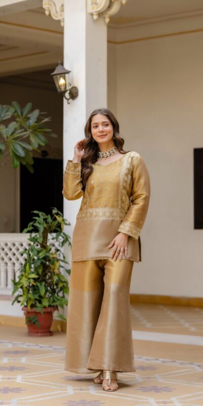 RR 42 Mustered Banarasi Viscous Salwar Suit with Embroidery Work & Bead Work. Exclusive Offer ₹2549. Delivery 4-6 Working Days. Shop now. | Jump Suits, Salwar suit, Casual Suits, Creative suits, Designer Suits, Palazzo Suits, Party Wear Suits, Patiala Suits, Straight Suits