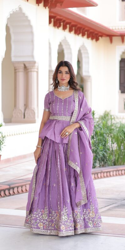 KA 5057 Lavender Gold Crush Lehenga Choli with Embroidery Work & Zari Work. Introductory Price ₹2649. Delivery 4-6 Working Days. Shop now. | Lehenga, Bollywood Lehenga, Creative Lehenga, Designer Lehenga, Embroidered Lehenga, Party Wear Lehenga