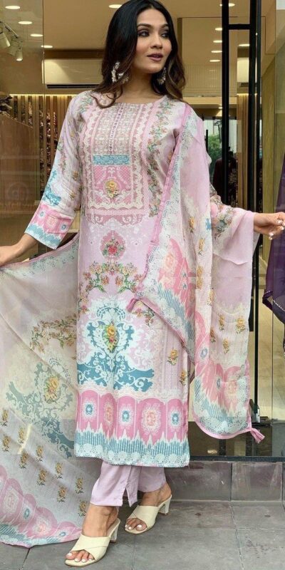 DC G22 Light Pink in Maslin Digital Print Salwar Suit . Wedding, Party, Festive, Events, Introductory Price ₹1749. Delivery 4-6 Working Days. Shop now. | Jump Suits, Salwar suit, Casual Suits, Creative suits, Designer Suits, Palazzo Suits, Party Wear Suits, Patiala Suits, Straight Suits