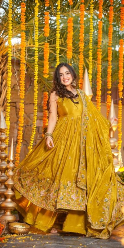 NF 1264 Mastered Natural Crap Silk Anarkali Suit with Embroidery Work. Available at ₹3049 only. Delivery 4-6 Working Days. Shop now. | Anarkali Suits, Bollywood Anarkali, Creative-Anarkali, Designer Anarkali, Embroidered Anarkali, Party Wear Anarkali