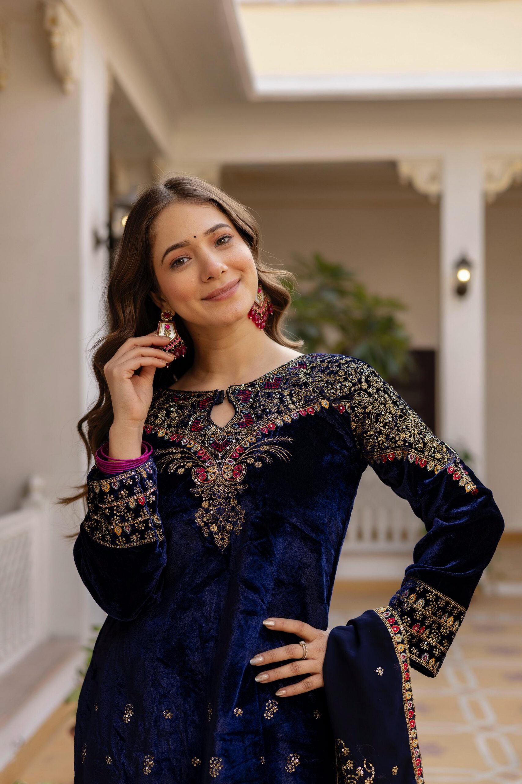 ST 1164 Navy Blue 9000 Velvet Salwar Suit Perfect for Wedding, Party, Family Gatherings, Ethnic Day, Holi – . Best Price ₹2149. Delivery 4-6 Working Days. | Jump Suits, Salwar suit, Casual Suits, Creative suits, Designer Suits, Palazzo Suits, Party Wear Suits, Patiala Suits, Straight Suits