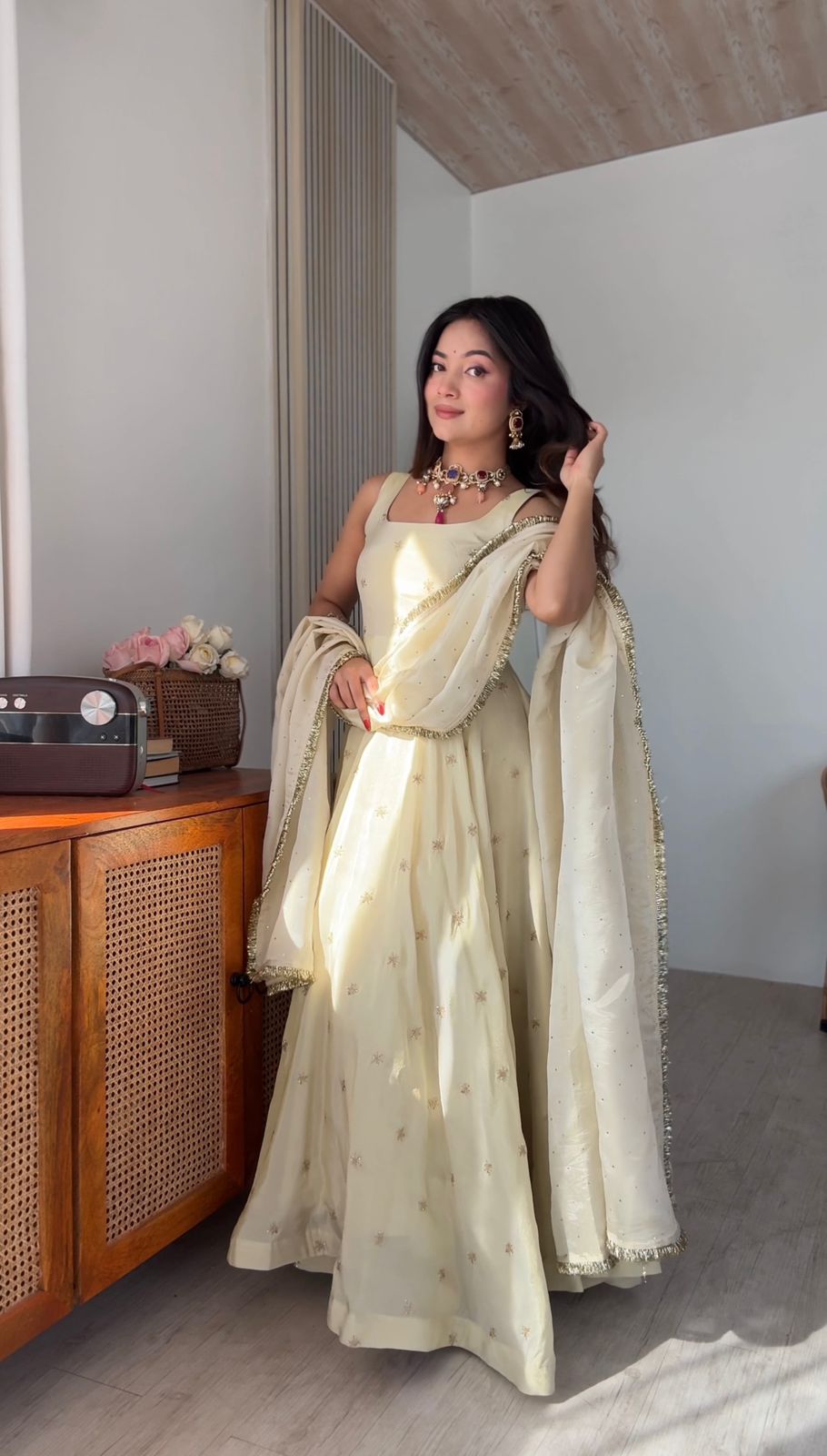 SRK 5325 Off White in Cosmos Embroidery Work & Lace Work Salwar Suit Gold. Available at ₹2099 only. Delivery 4-6 Working Days. Shop now. | Jump Suits, Salwar suit, Casual Suits, Creative suits, Designer Suits, Palazzo Suits, Party Wear Suits, Patiala Suits, Straight Suits