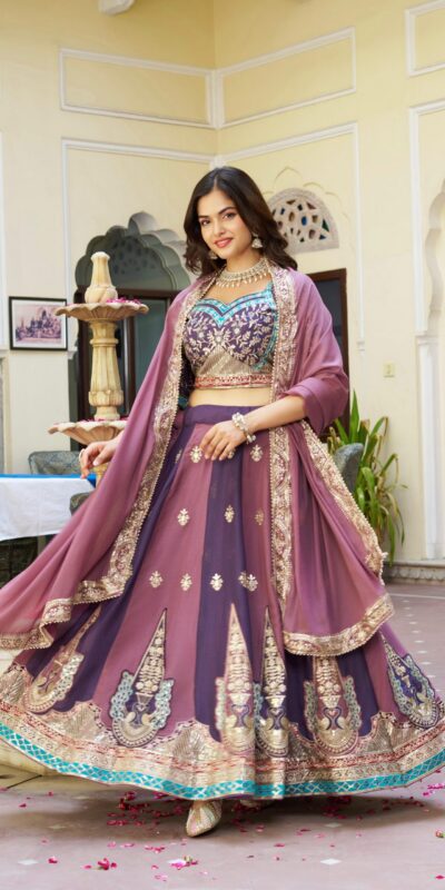 Ram 149 Onion Star Georgette Lehenga Choli with Lace Work & Embroidery Work. Get it for ₹3449. Delivery 4-6 Working Days. Shop now. | Lehenga, Bollywood Lehenga, Creative Lehenga, Designer Lehenga, Embroidered Lehenga, Party Wear Lehenga