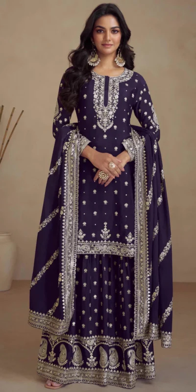 FC 7466 Navy Blue Chinon Silk Salwar Suit with Embroidery Work & Lace Work. Affordable Price βΉ2599. Delivery 4-6 Working Days. Shop now. | Jump Suits, Salwar suit, Casual Suits, Creative suits, Designer Suits, Palazzo Suits, Party Wear Suits, Patiala Suits, Straight Suits