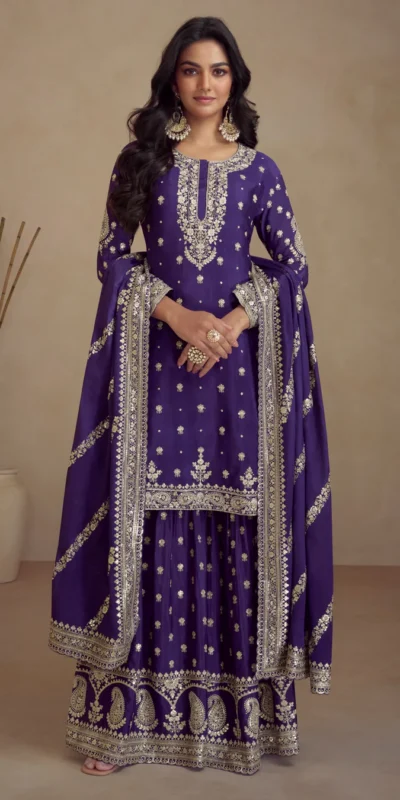 FC 7466 Purple Chinon Silk Salwar Suit with Embroidery Work & Lace Work. Affordable Price ₹2599. Delivery 4-6 Working Days. Shop now. | Jump Suits, Salwar suit, Casual Suits, Creative suits, Designer Suits, Palazzo Suits, Party Wear Suits, Patiala Suits, Straight Suits