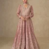 Peach Chinon Silk Embroider Work Salwar Suit