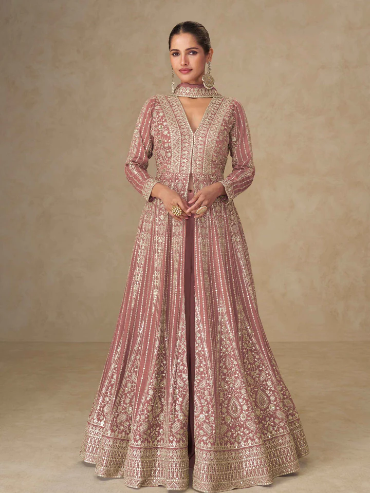 FC 10355 Peach Chinon Silk Salwar Suit with Embroidery Work & Lace Work. Affordable Price ₹3699. Delivery 4-6 Working Days. Shop now. | Jump Suits, Salwar suit, Casual Suits, Creative suits, Designer Suits, Palazzo Suits, Party Wear Suits, Patiala Suits, Straight Suits