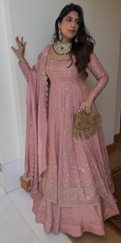 SR 1703 Pink Zimmy Silk Lehenga Choli with Embroidery Work. Introductory Price ₹2549. Delivery 4-6 Working Days. Shop now. | Lehenga, Bollywood Lehenga, Creative Lehenga, Designer Lehenga, Embroidered Lehenga, Party Wear Lehenga