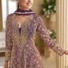 Purple Georgette Thread Sequence Work Salwar Suit