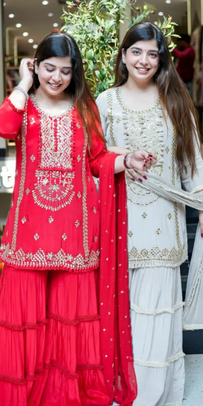 Red Georgette With Sequence Work Salwar Suit