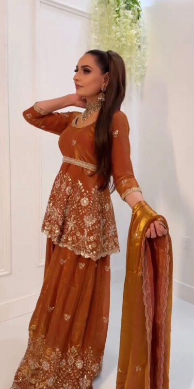 ZSR 3162 Rust Fendy Silk Salwar Suit with Mirror Work & Embroidery Work. Best Price ₹2149. Delivery 4-6 Working Days. Shop now. | Jump Suits, Salwar suit, Casual Suits, Creative suits, Designer Suits, Palazzo Suits, Party Wear Suits, Patiala Suits, Straight Suits