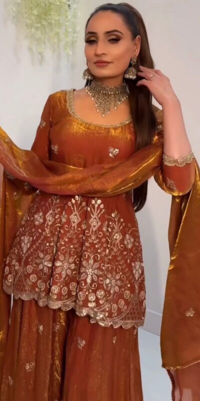 ZSR 3162 Rust Fendy Silk Salwar Suit with Mirror Work & Embroidery Work. Best Price ₹2149. Delivery 4-6 Working Days. Shop now. | Jump Suits, Salwar suit, Casual Suits, Creative suits, Designer Suits, Palazzo Suits, Party Wear Suits, Patiala Suits, Straight Suits