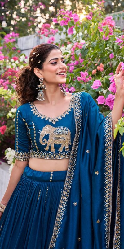 Ram 165 Blue in Color Vichitra Silk Embroidery Work Lehenga Choli . Now at just ₹2599. Delivery 4-6 Working Days. Shop now. | Lehenga, Bollywood Lehenga, Creative Lehenga, Designer Lehenga, Embroidered Lehenga, Party Wear Lehenga