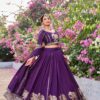 Ram 165 Dark Purple in Color Vichitra Silk Embroidery Work Lehenga Choli . Now at just ₹2599. Delivery 4-6 Working Days. Shop now. | Lehenga, Bollywood Lehenga, Creative Lehenga, Designer Lehenga, Embroidered Lehenga, Party Wear Lehenga