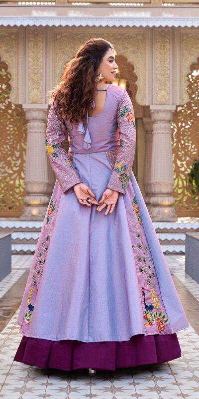 Ram 164 Lavender Color Satin Silk Lehenga Choli with Embroidery Work. Best Price ₹2649. Delivery 4-6 Working Days. Shop now. | Lehenga, Bollywood Lehenga, Creative Lehenga, Designer Lehenga, Embroidered Lehenga, Party Wear Lehenga