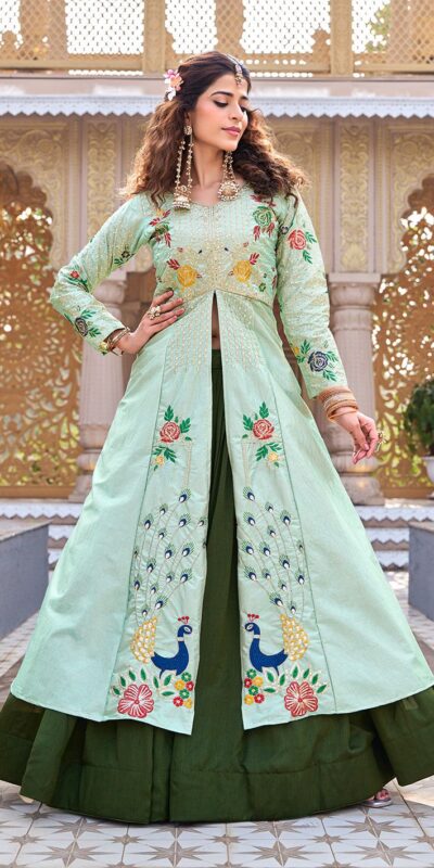 Ram 164 Pista Color Satin Silk Lehenga Choli with Embroidery Work. Best Price ₹2649. Delivery 4-6 Working Days. Shop now. | Lehenga, Bollywood Lehenga, Creative Lehenga, Designer Lehenga, Embroidered Lehenga, Party Wear Lehenga