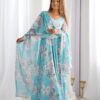 KB 292 Sky Blue Fox Georgette Gown Perfect for Wedding, Party, Ganesh Chaturthi, Haldi, Lohri – . Grab it for ₹1849. Delivery 4-6 Working Days. | Gowns, Bollywood Gowns, Creative Gowns, Designer Gowns, Embroidered Gowns, Party Wear Gowns