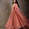 NSR 1266 Orange Bottom : Micro Cotton Work : Embroidery Sequences Work With Sleeves Wedding Party, Festive,@1669/- Only | Gowns, Bollywood Gowns, Creative Gowns, Designer Gowns, Embroidered Gowns, Party Wear Gowns, Straight Suits