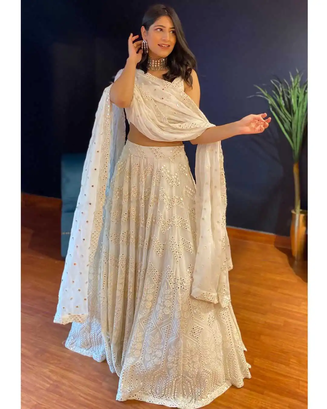 RTC 6221 White Lehenga : Georgette Work : Heavy Embroidery With Sequence Work Blouse : Georgette Party, Festive, Events Etc.@1999/- Only | Lehenga, Bollywood Lehenga, Creative Lehenga, Designer Lehenga, Embroidered Lehenga, Party Wear Lehenga