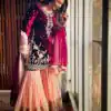 KD 1138 Maroon Top : Heavy Velvet Work : Thread Work Wedding, Party, Festive, Events Etc. Thread Work Sharara @2049 | Salwar suit, Casual Suits, Creative suits, Designer Suits, Palazzo Suits, Party Wear Suits, Straight Suits