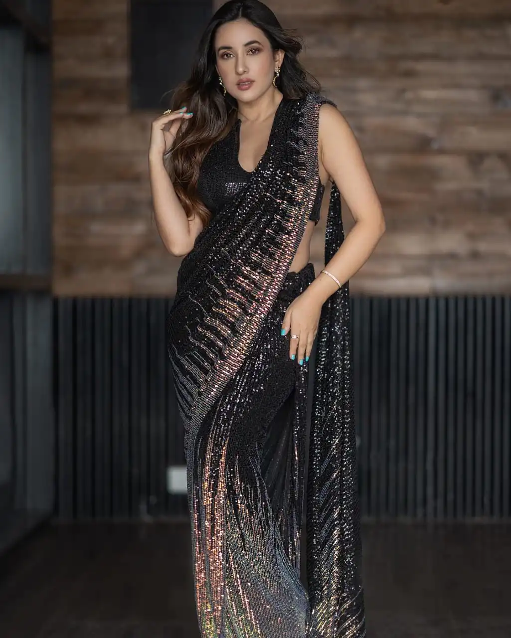 JR 555 Black Saree : Heavy Georgette Work : Embroidery Sequence Work, Blouse : Heavy Georgette Party Wear, Wedding Wear, Events Etc.@1549/- | Sarees, Bollywood Sarees, Creative Sarees, Designer Sarees, Ethnic Saree, Modern Digital sarees, Party Wear Sarees