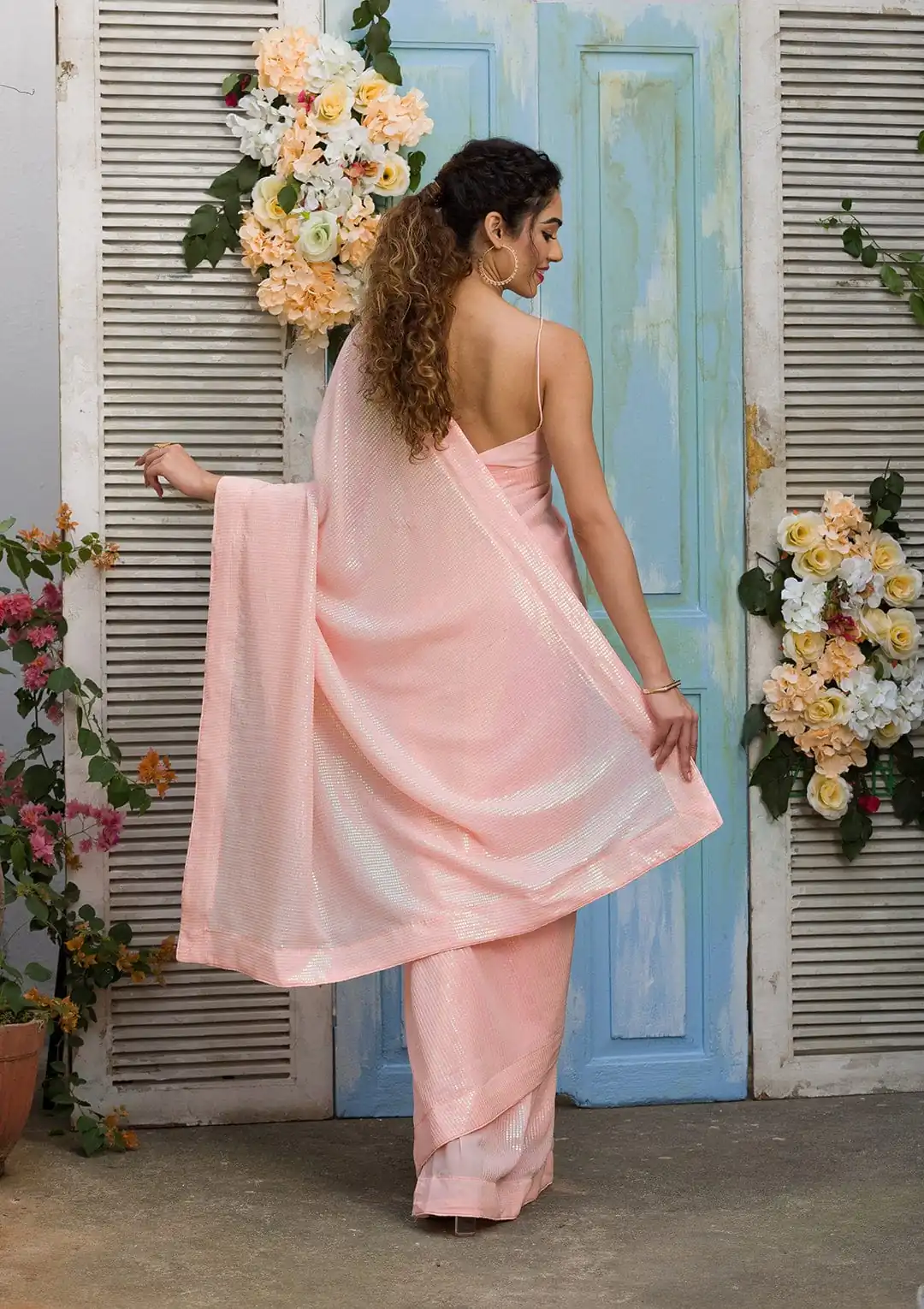 DF 3403 Pink Color Georgette Rainbow Sequence Embroidery Work Saree Casual, Wedding, Festive, Events Etc. Expected Delivery 4-6 Working Days @1649/- | Sarees, Bollywood Sarees, Creative Sarees, Designer Sarees, Embroidered Sarees, Ethnic Saree, Modern Digital sarees, Party Wear Sarees