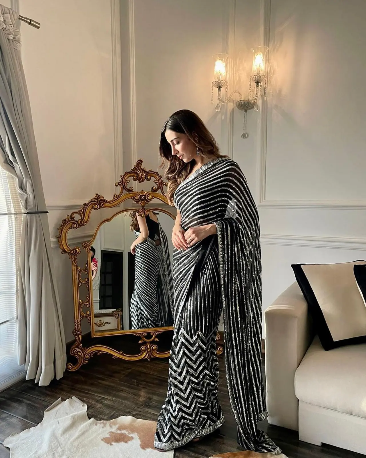 JR 601A Black & White Color Georgette Embroidery Sequence lace piping Work Saree Casual, Wedding, Festive, Events . Expected Delivery  4-6 Working Days @1749 | Sarees, Bollywood Sarees, Creative Sarees, Designer Sarees, Embroidered Sarees, Ethnic Saree, Modern Digital sarees, Party Wear Sarees