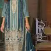 Grand Blue Color Vichitra Embroidery Codding Sequence Salwar Suit
