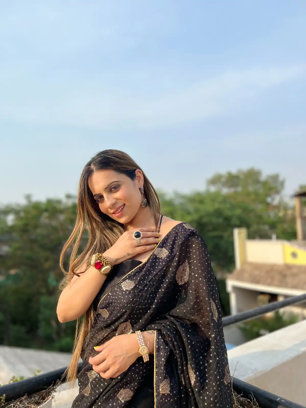 JR 596 Black Color Georgette Sequence Lace border Work Saree Casual, Wedding, Festive, Events Expected Delivery  4-6 Working Days @1599/- | Sarees, Bollywood Sarees, Creative Sarees, Designer Sarees, Embroidered Sarees, Ethnic Saree, Modern Digital sarees, Party Wear Sarees